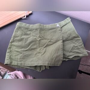 Olive Green Casual Skort